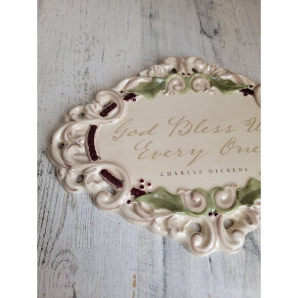 God Bless us, every one! Charles dickens ceramic hanging plate - Picture 2 of 4
